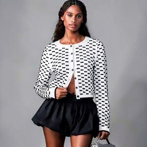 NWT Anthropologie The 3 D Bow Cardigan Sweater Sz XL